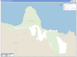 Kalawao County, HI Zip Code Wall Map