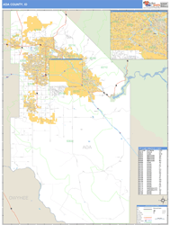 Ada County, ID Zip Code Wall Map