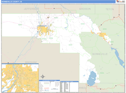 Bonneville County, ID Zip Code Wall Map