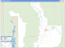 Boundary County, ID Zip Code Wall Map