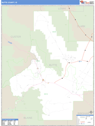 Butte County, ID Zip Code Wall Map