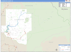 Clearwater County, ID Zip Code Wall Map