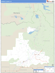 Fremont County, ID Zip Code Wall Map