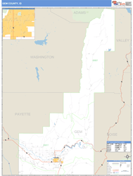 Gem County, ID Zip Code Wall Map