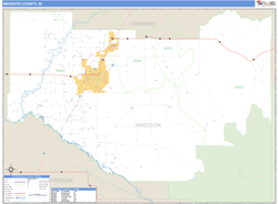 Madison County, ID Zip Code Wall Map