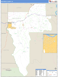 Nez Perce County, ID Zip Code Wall Map