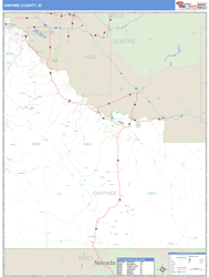 Owyhee County, ID Zip Code Wall Map