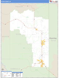 Teton County, ID Zip Code Wall Map