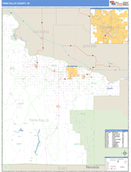 Twin Falls County, ID Zip Code Wall Map