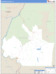 Washington County, ID Zip Code Wall Map