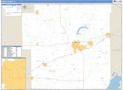 Bond County, IL Zip Code Wall Map