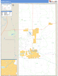 Boone County, IL Zip Code Wall Map