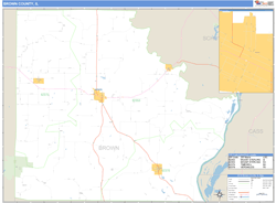 Brown County, IL Zip Code Wall Map