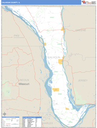 Calhoun County, IL Zip Code Wall Map