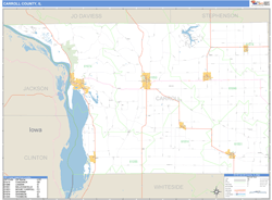 Carroll County, IL Zip Code Wall Map