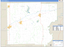 Clark County, IL Zip Code Wall Map