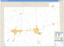 Coles County, IL Wall Map