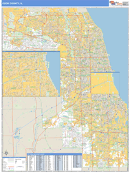Cook County, IL Zip Code Wall Map