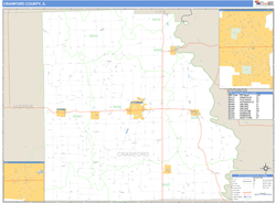 Crawford County, IL Zip Code Wall Map