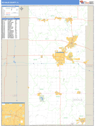 DeKalb County, IL Zip Code Wall Map