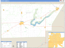 De Witt County, IL Zip Code Wall Map