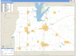 Franklin County, IL Zip Code Wall Map