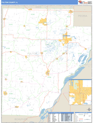 Fulton County, IL Zip Code Wall Map
