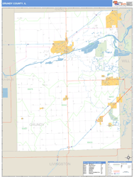 Grundy County, IL Zip Code Wall Map