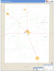 Hamilton County, IL Zip Code Wall Map