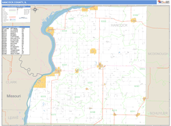 Hancock County, IL Zip Code Wall Map