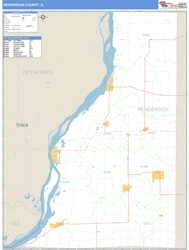 Henderson County, IL Zip Code Wall Map