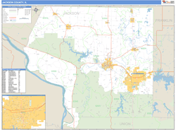Jackson County, IL Zip Code Wall Map