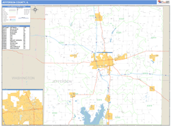 Jefferson County, IL Zip Code Wall Map