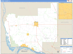 Jersey County, IL Zip Code Wall Map