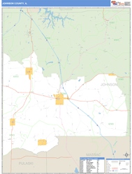 Johnson County, IL Zip Code Wall Map