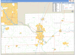 Kankakee County, IL Zip Code Wall Map