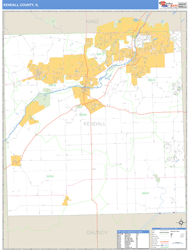 Kendall County, IL Wall Map