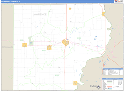 Lawrence County, IL Zip Code Wall Map