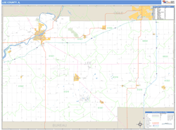 Lee County, IL Wall Map