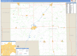 Livingston County, IL Zip Code Wall Map