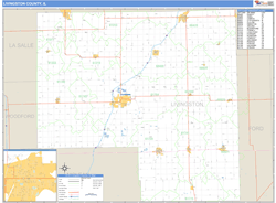 Livingston County, IL Wall Map