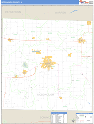 McDonough County, IL Zip Code Wall Map