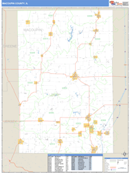 Macoupin County, IL Zip Code Wall Map