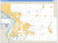 Madison County, IL Zip Code Wall Map