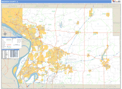 Madison County, IL Wall Map