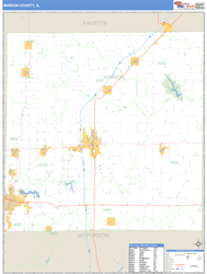 Marion County, IL Zip Code Wall Map