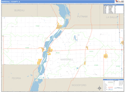 Marshall County, IL Zip Code Wall Map