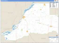 Mason County, IL Zip Code Wall Map