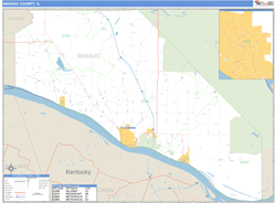 Massac County, IL Zip Code Wall Map