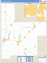 Montgomery County, IL Zip Code Wall Map